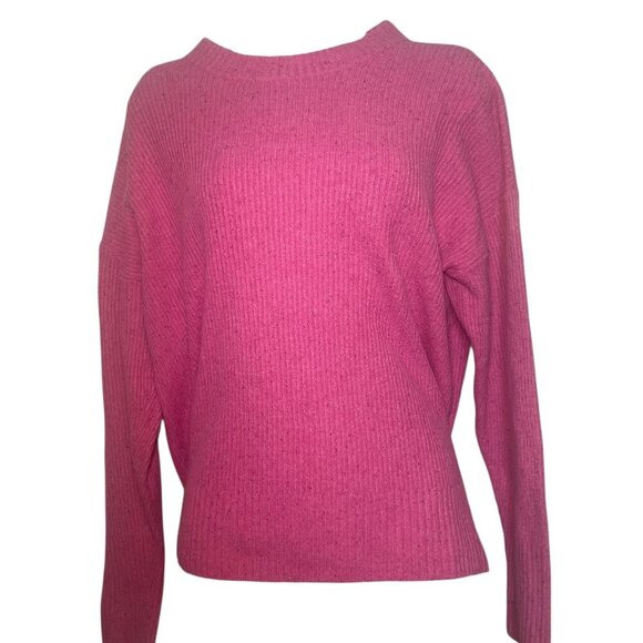 Something Navy Pink Flecked Crew Neck Sweater | Medium - Picture 4 of 6